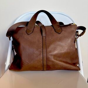 Margot New York Genuine Leather medium tote with optional cross body strap